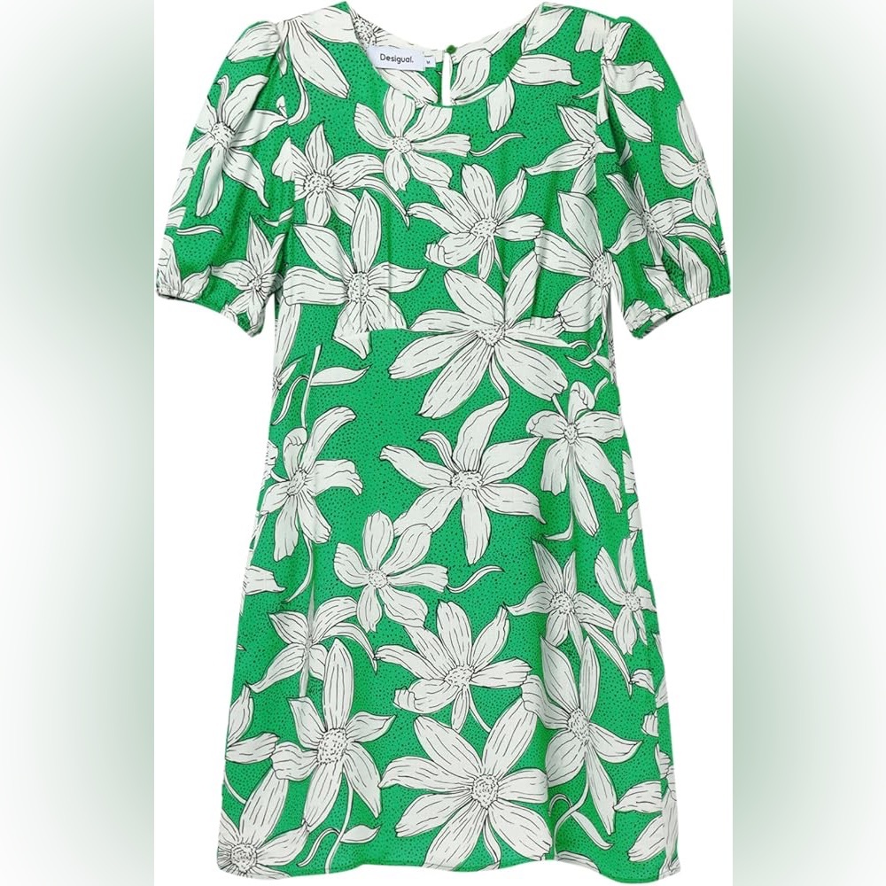 Desigual Green Floral EcoVero Mini Dress Size L - Picture 10 of 10
